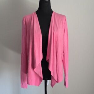 INC International Concepts Pink Cardigan Sweater with Waterfall Hem